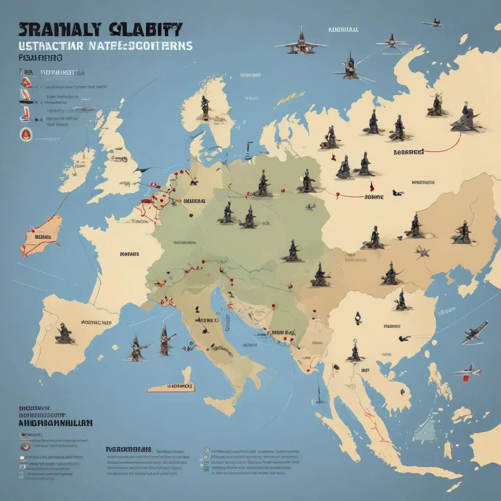 Diagram showing strategic military formation patterns