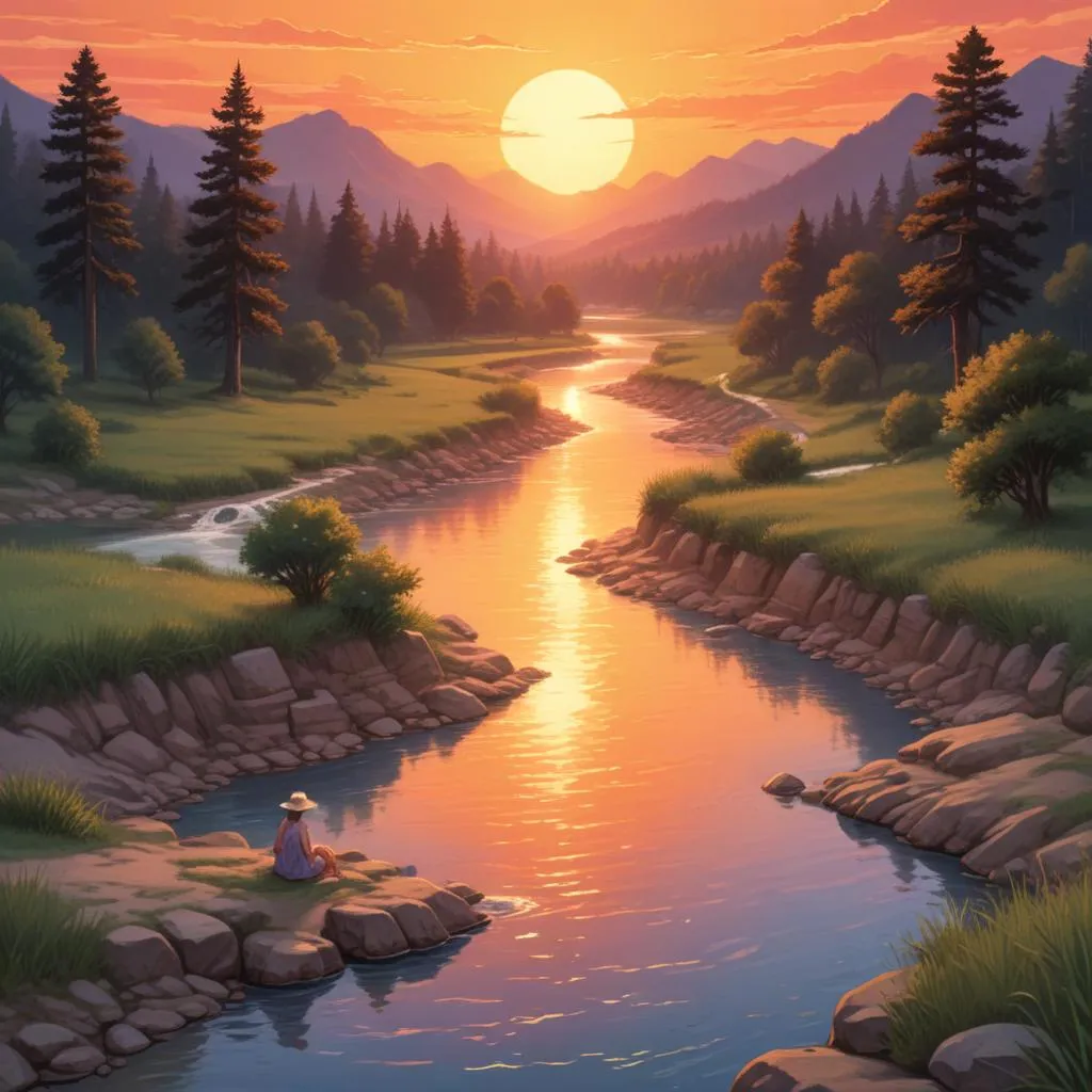 Sunset over a sacred river symbolizing the end of an era