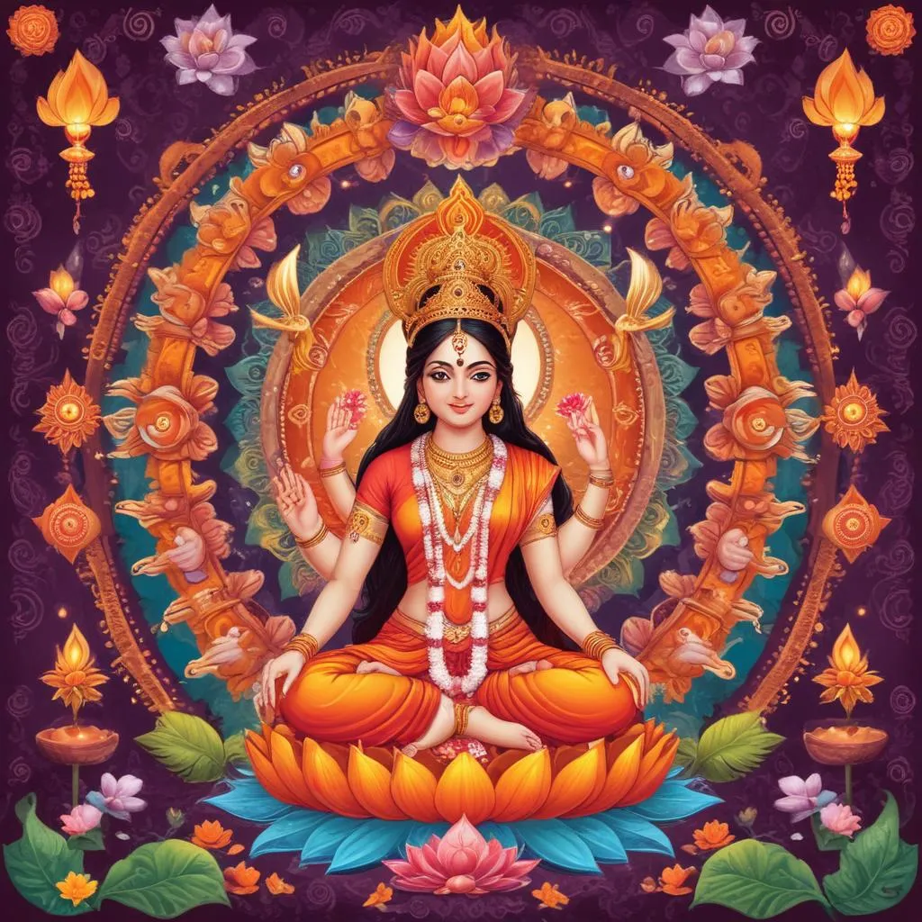 Traditional Hindu spiritual symbols and ritual objects